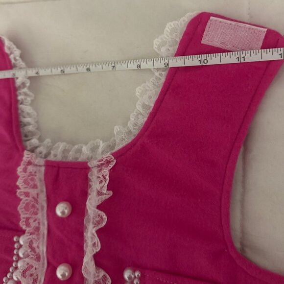 Luxury Pink Pearl-Lace Dog Vest – Adjustable Velcro Designer Coat Size Small NWT - Picture 4 of 6